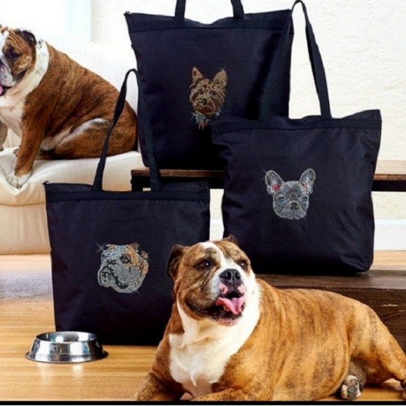 5⭐Rated 💕Golden Retriever Rhinestone Stud Tote - Picture 2 of 3